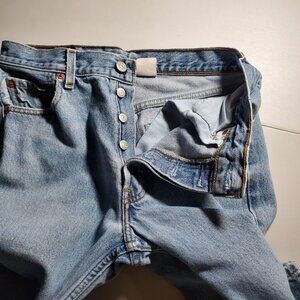 Levis 501 Button-Fly Light Denim 100% Cotton Y2K 30w